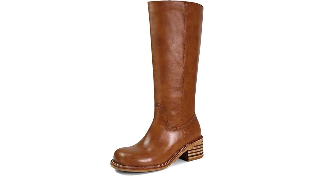 square toe chunky boots