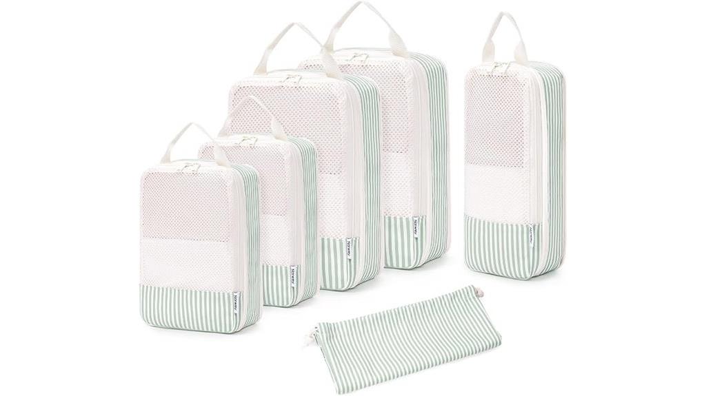 striped travel packing cubes