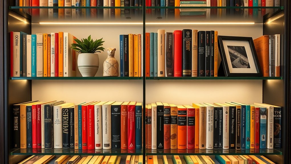 stylish book display and sorting