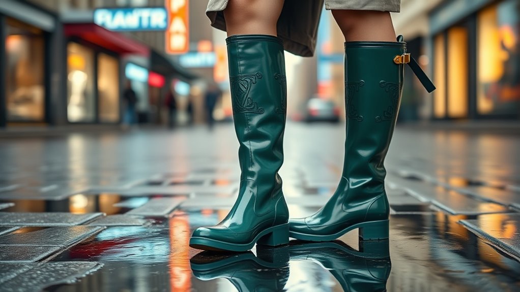 stylish waterproof rain boots