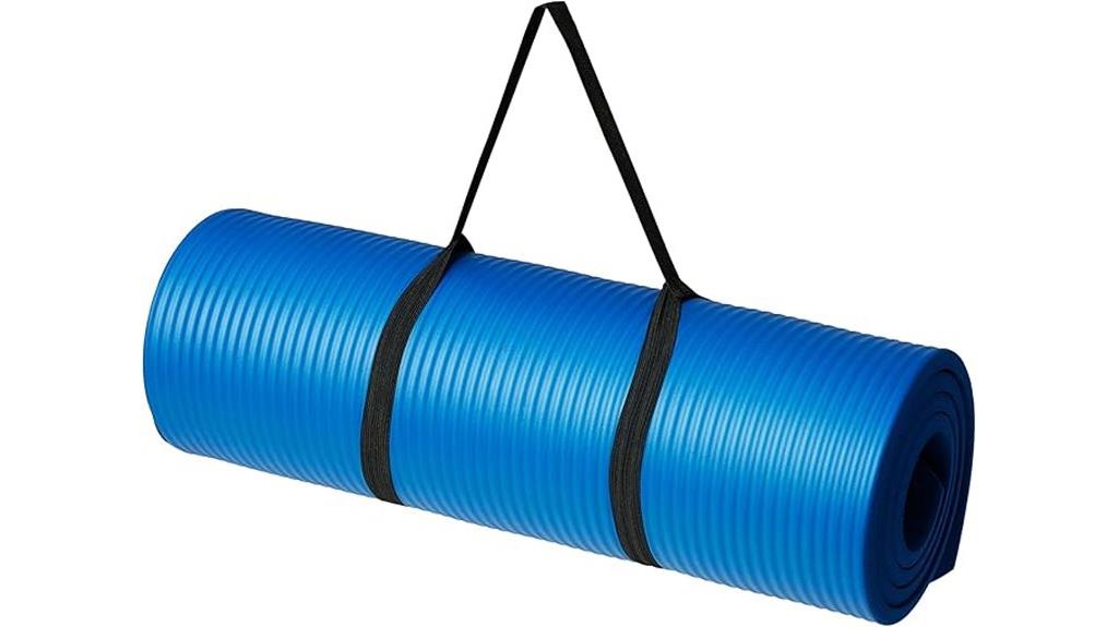 thick yoga mat with strap