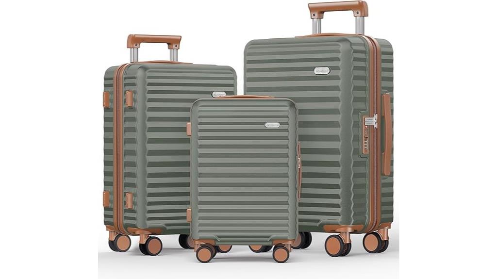 three piece spinner luggage set