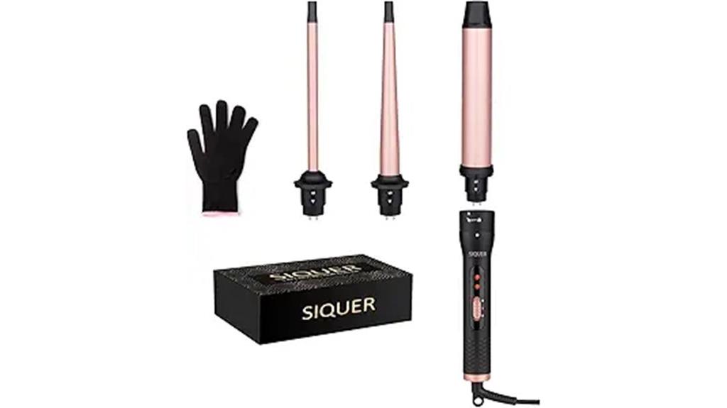 triple size curling wand set
