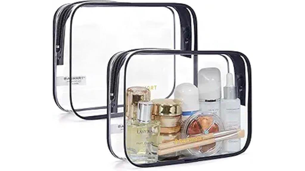 two pack clear toiletry bags