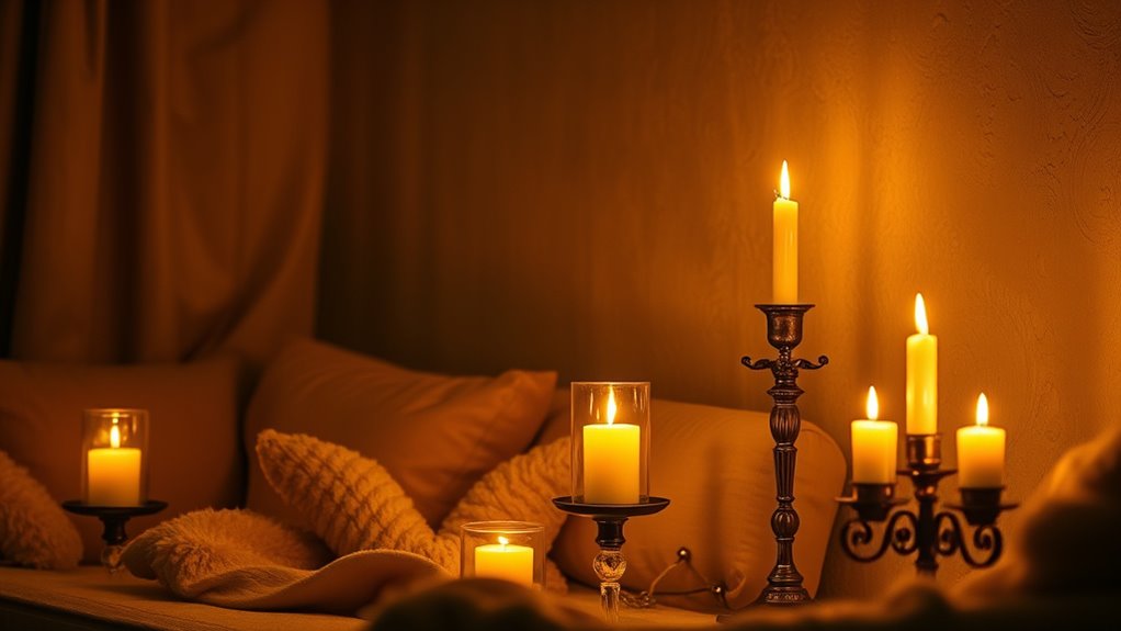 warm glowing candle ambiance