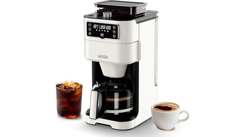 white 10 cup grinder coffee maker