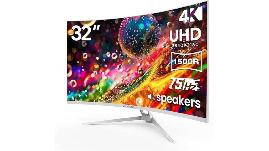 white 32 inch curved monitor