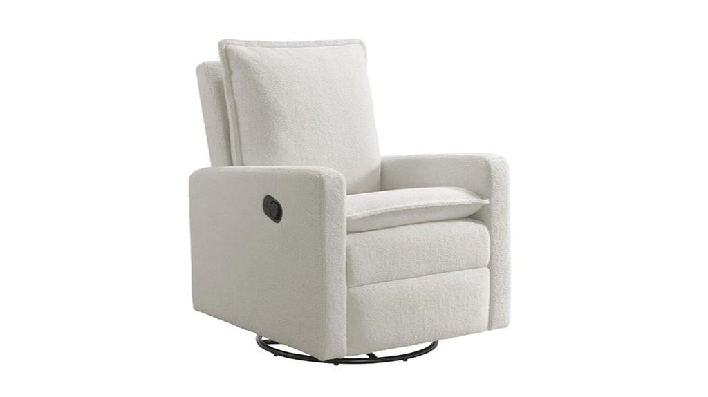 white boucle nursery chair