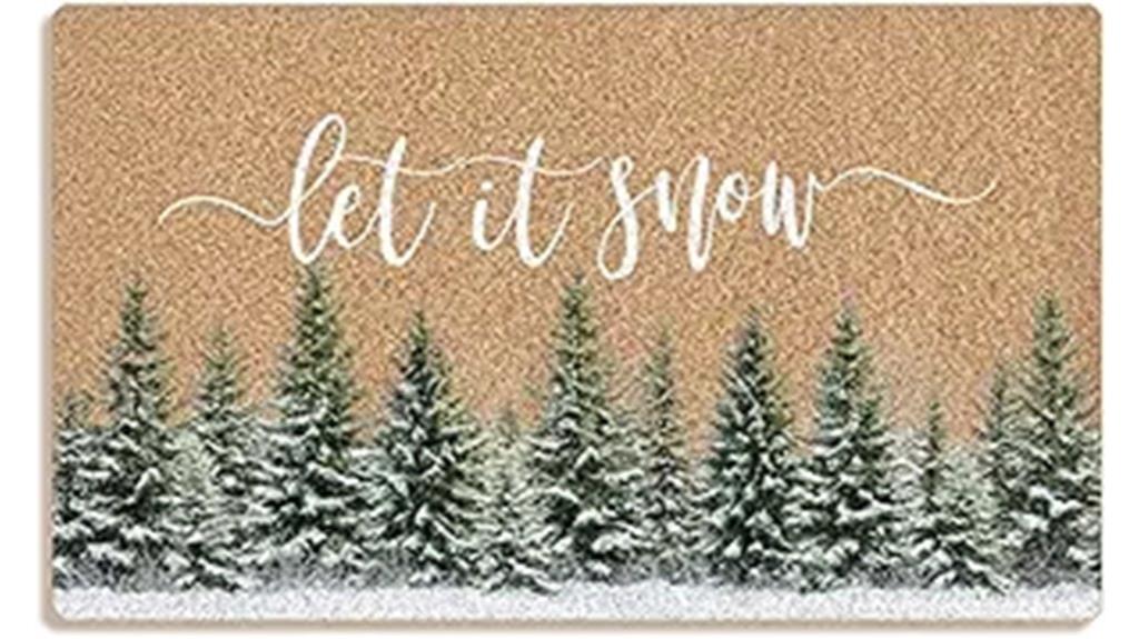winter pine tree doormat