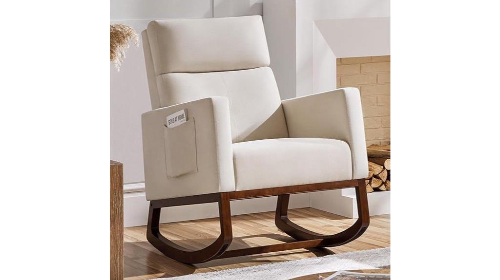 wood legged rocking chair