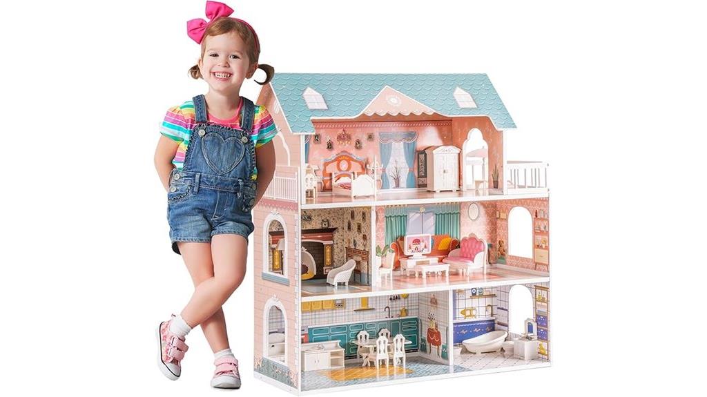 wooden dollhouse for kids