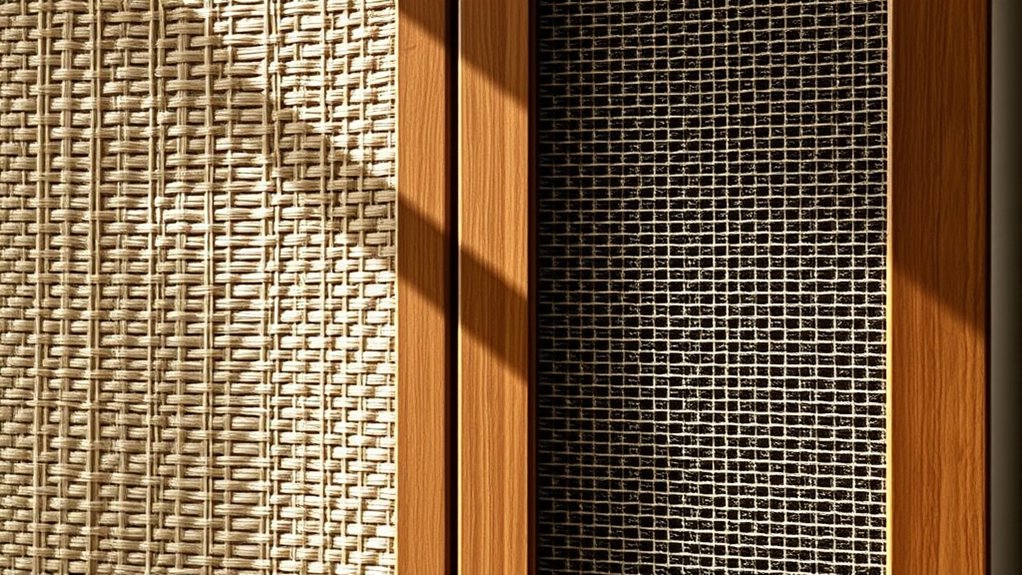 woven mesh cabinet doors