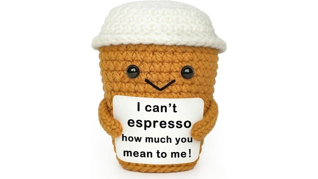 coffee themed animal crochet decor
