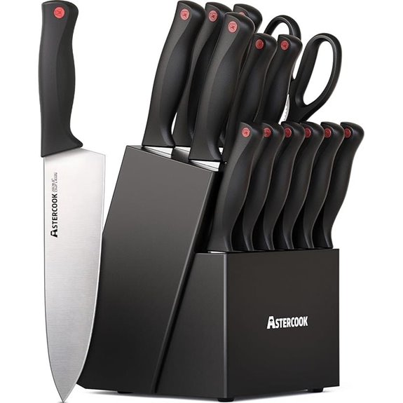 Astercook 15-Piece Knife Set with Sharpener