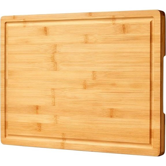 Bamboo Cheese Board with Handles and Juice Grooves