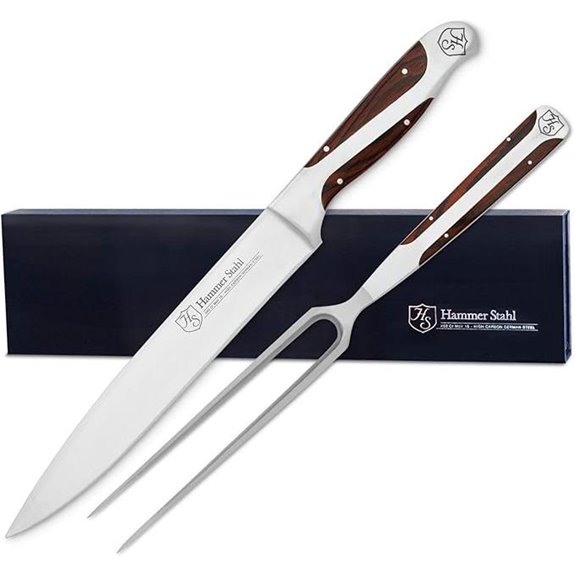 German Forged High Carbon Carving Knife & Fork Set