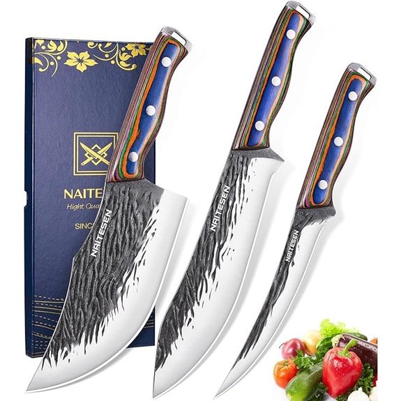 3PCS Hand Forged Meat Knives Set for Cooking