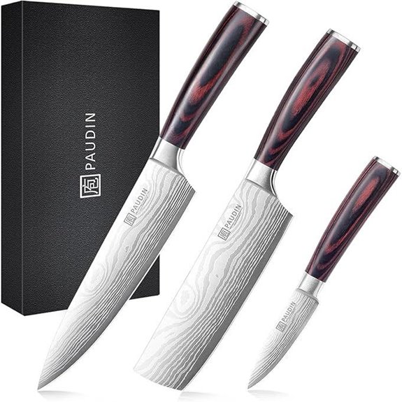 PAUDIN 3-Piece High Carbon Stainless Steel Kitchen Knives