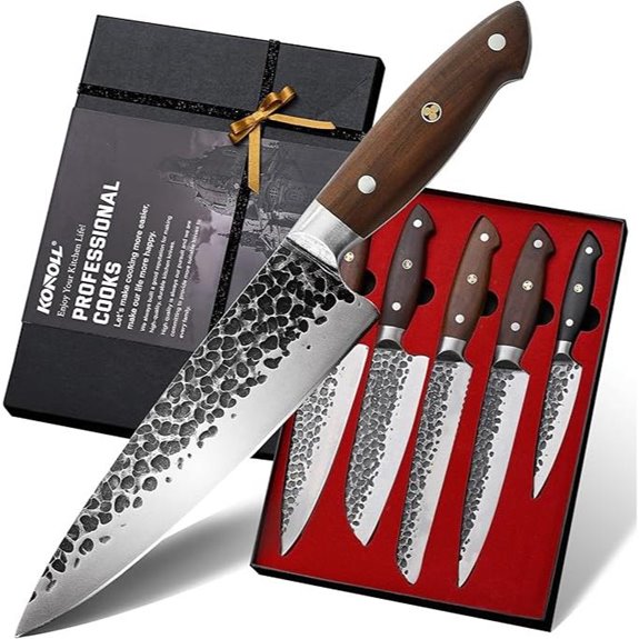 KONOLL 5-Piece Japanese AUS-8 Kitchen Knife Set