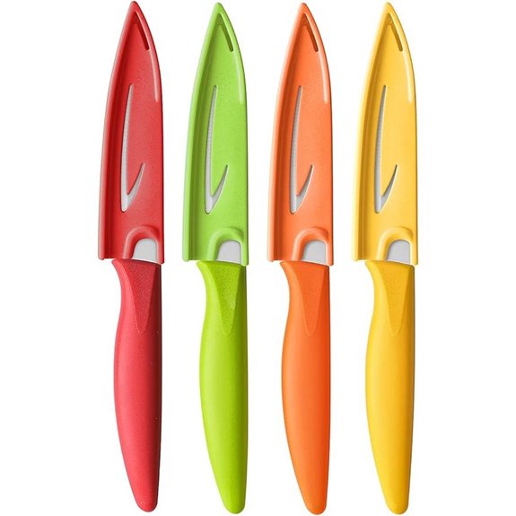 4-Piece 4-Inch Paring Knives with Covers
