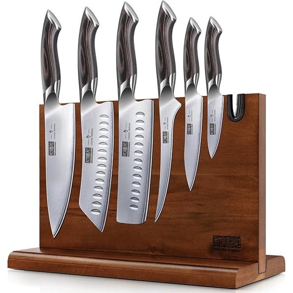 HOSHANHO 7-Piece Kitchen Knife Set with Block