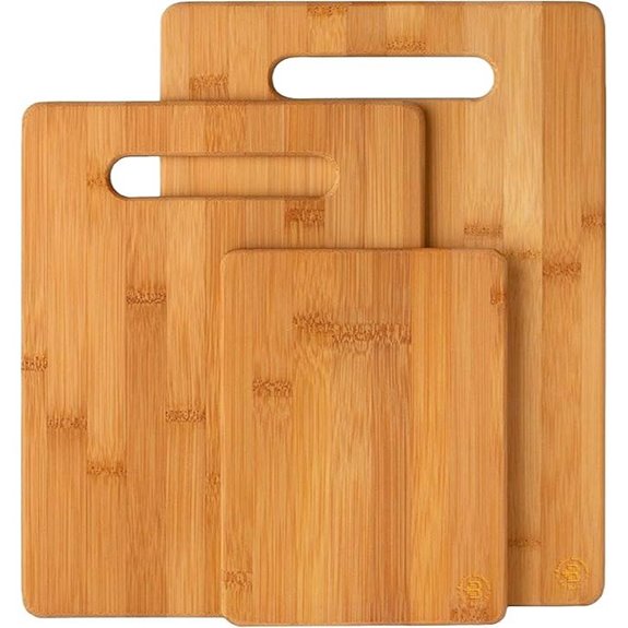 Bamboo Cutting Board Set (3 Pieces) for Food Prep