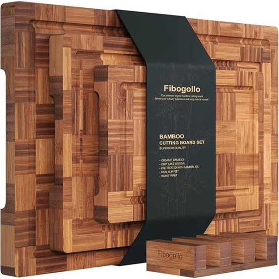 Bamboo Cutting Boards Set with Juice Groove (3 pcs)