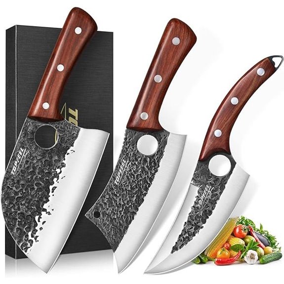 3PCS Butcher Knife Set for Home and Outdoor Cooking