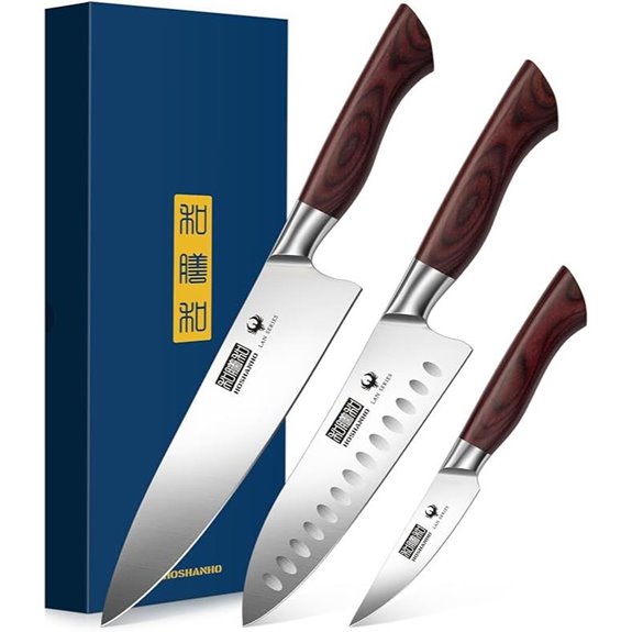 HOSHANHO 3-Piece Kitchen Knife Set with Handles