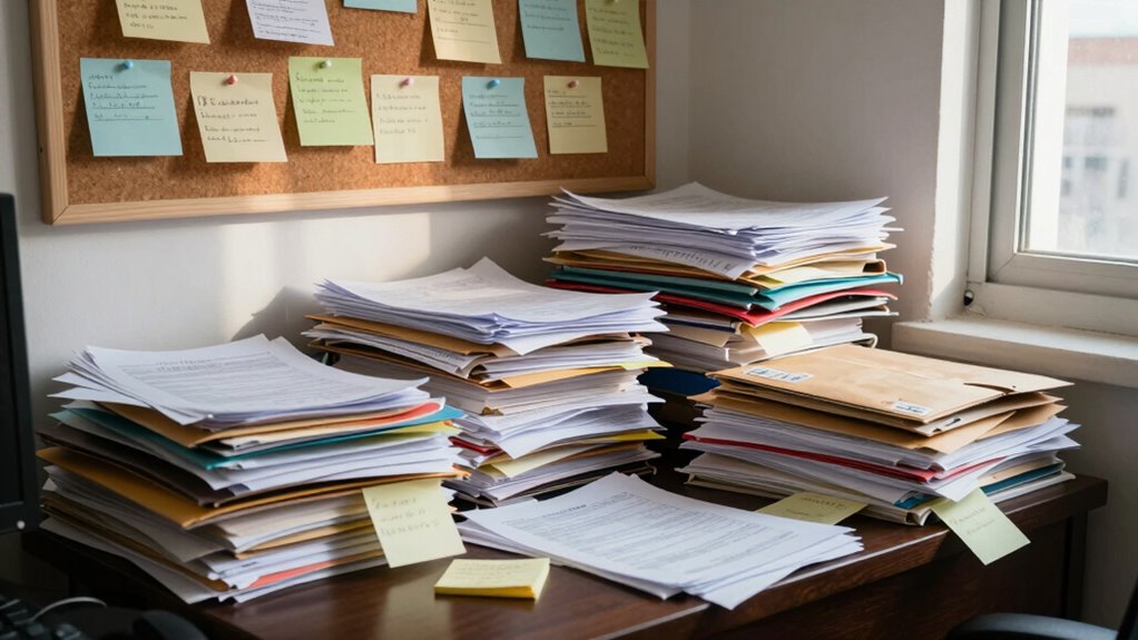 accumulation of household papers