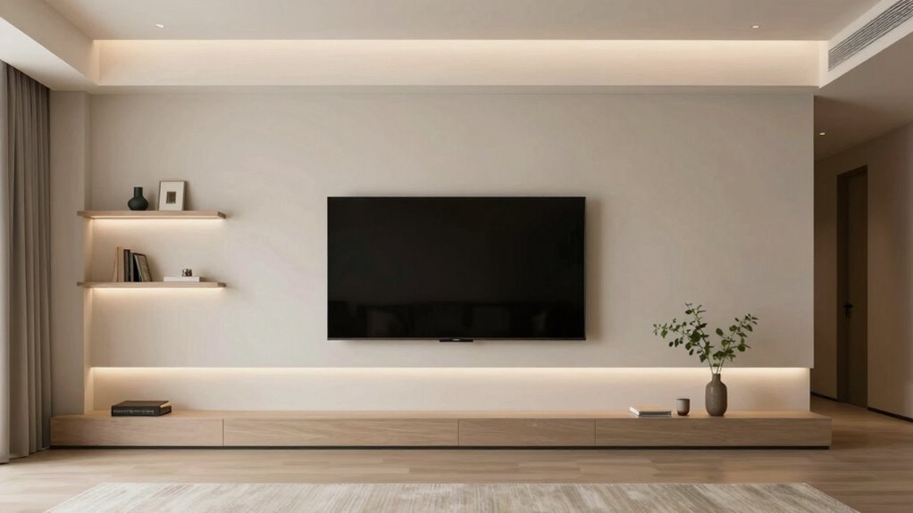 balanced and stylish tv wall