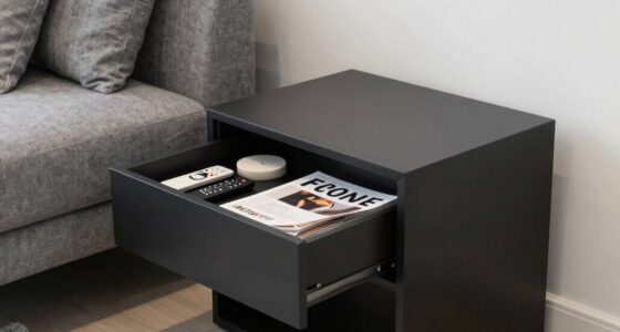 concealed storage enhances cleanliness