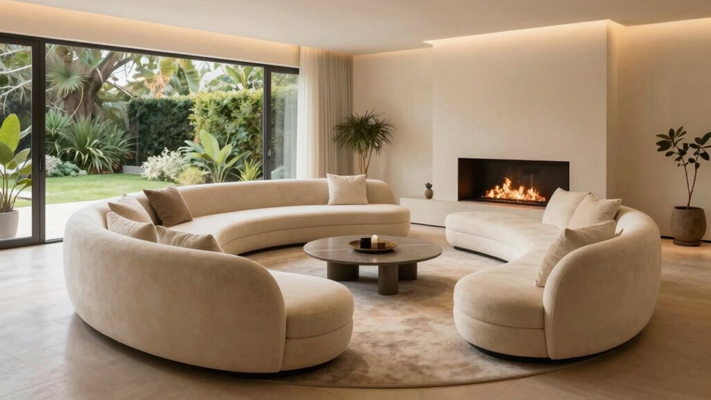 curved sofas enhance flow