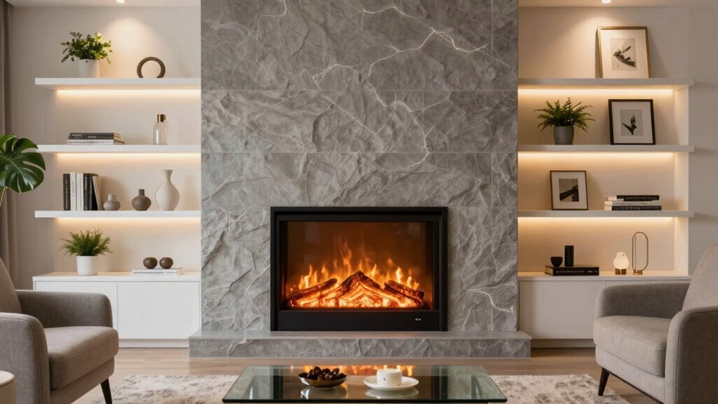 decorate electric fireplace wall