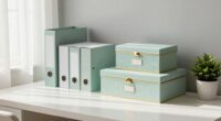 decorative boxes organize neatly