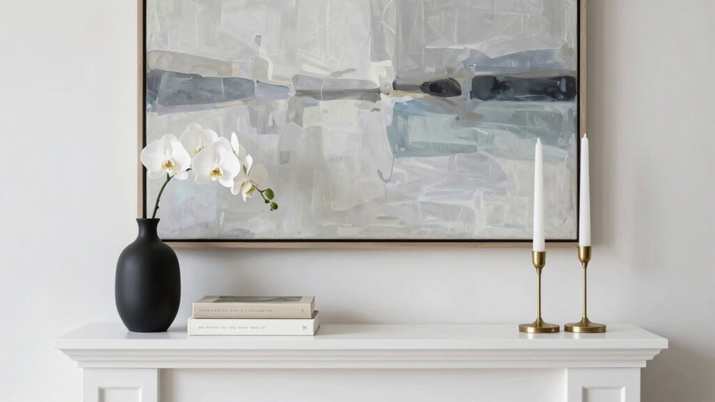 elegant balanced mantel decor