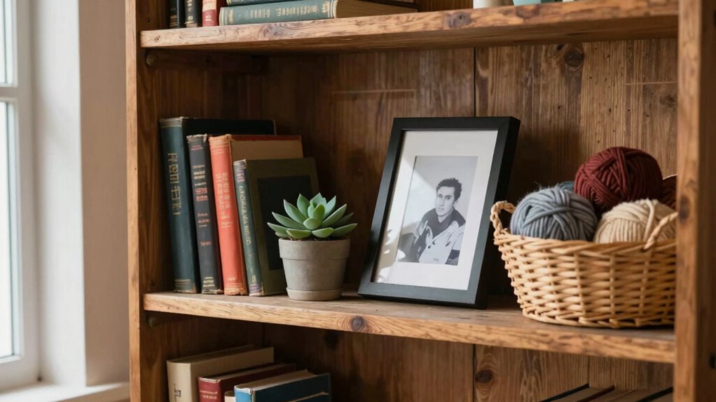 natural balanced shelf styling