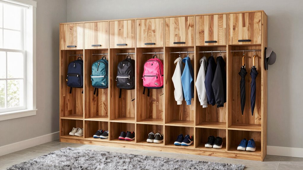 organized family entryway storage