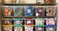 organized seasonal decor storage