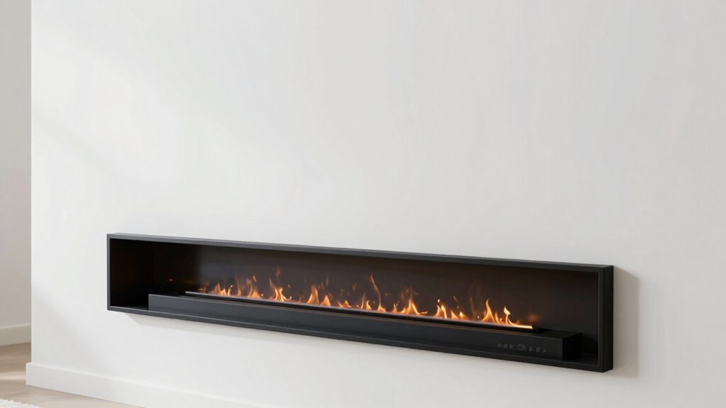 sleek minimalist fireplace integration