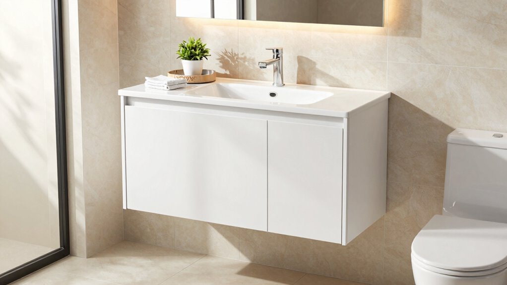 sleek minimalistic bathroom storage