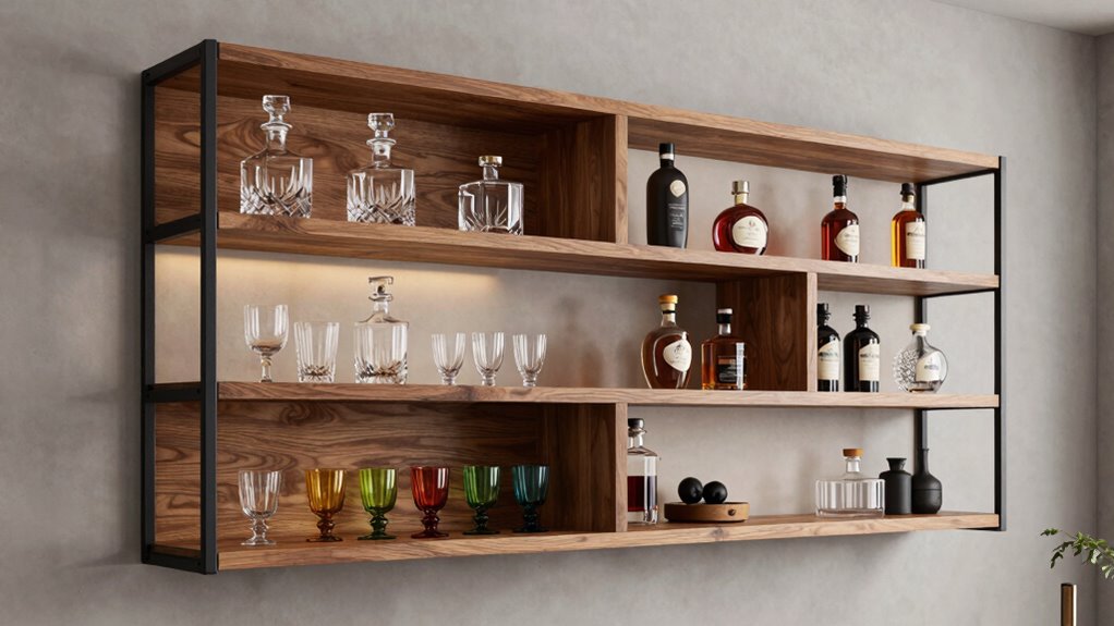 top home bar shelving