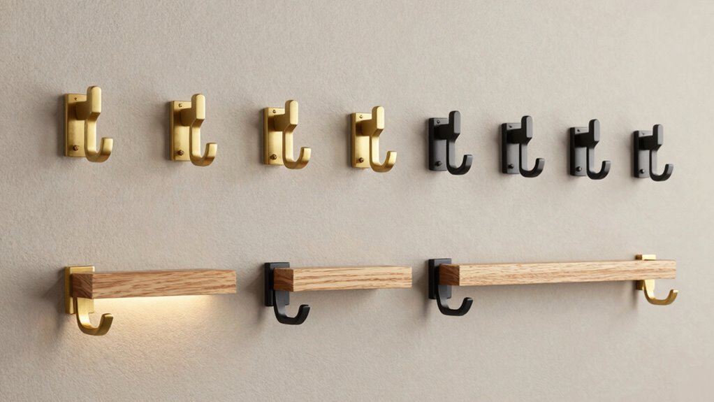 top wall hooks and rails