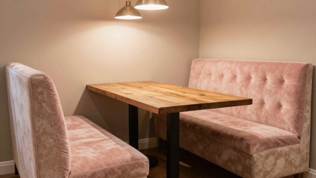 upholstered benches enhance comfort