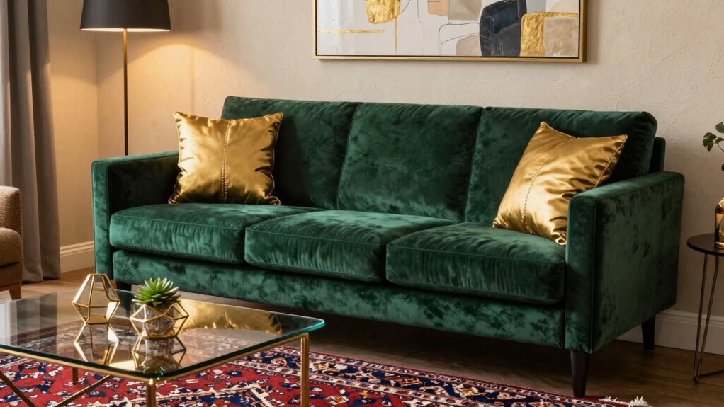 velvet sofa decorating tips