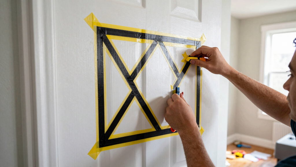 This $30 DIY Made a Boring Door Look Like a Geometric Accent Wall