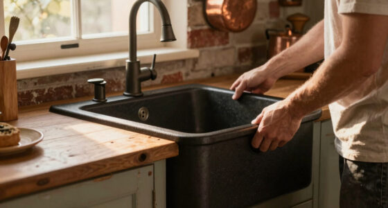 A $50 Cast Iron Sink and a Hoosier Cabinet Combined to Create a Kitchen Focal Point