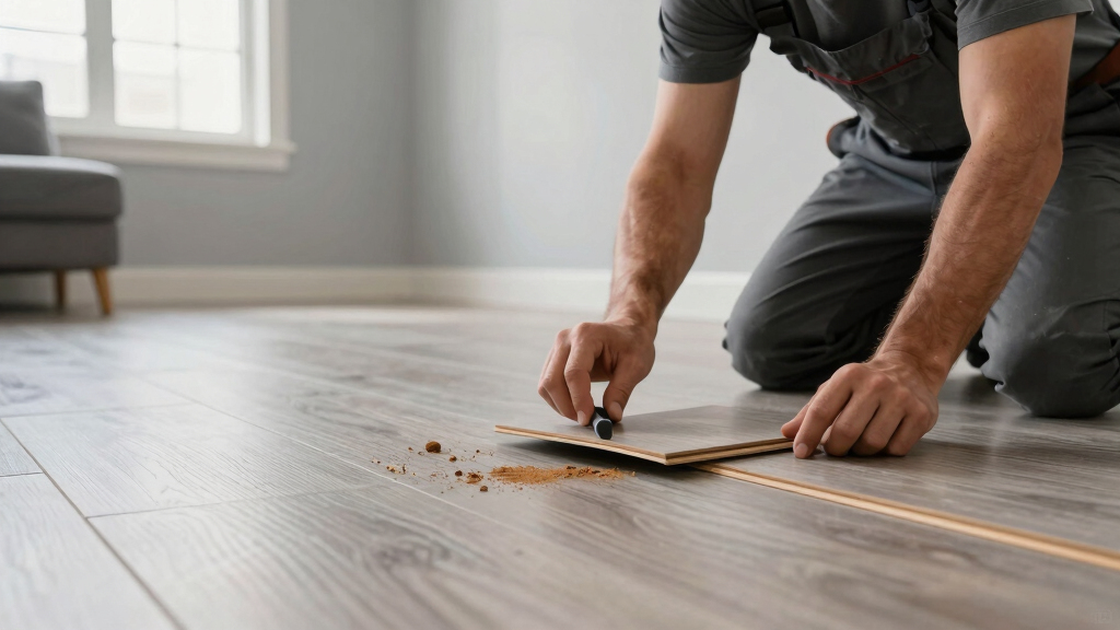 Flooring experts: New apartment vinyl plank/laminate floor keeps leaving brown residue on socks and wipes