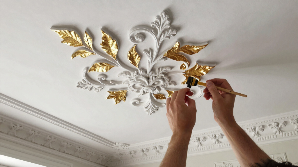 Gold Leaf and Foliage Motifs Plaster This Paris Left Bank Apartment