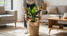 Hate the Look of a Plastic Planter? Try This Burlap Cover Instead